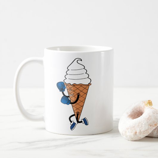 Mug Drôle Boxe Sports Ice Cream Cone Cartoon (Avec donut)