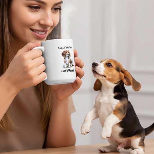 Mug Drôle BROWN 'Café' Beagle Personnaliser