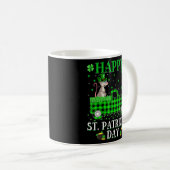 Mug Drôle Buffalo Plaid Camion Vert Bunny St. Patrick' (Devant droit)