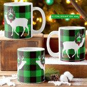 Mug Drôle Buffle vert Plaid Elk Pooh Wreath