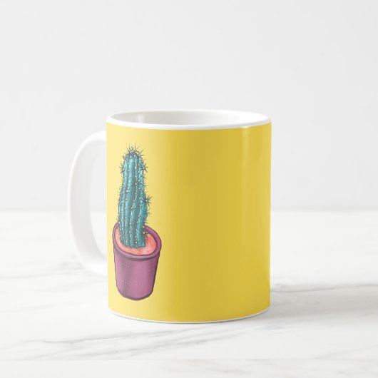 Mug Drôle Cactus En Pot Étrange Trippy Psychedélique (Devant gauche)