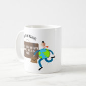 Mug Drôle cadeau d'adieu personnalisé Voyageur (Devant gauche)