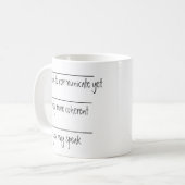 Mug Drôle cadeau de buveur de café ne pas communiquer (Devant gauche)