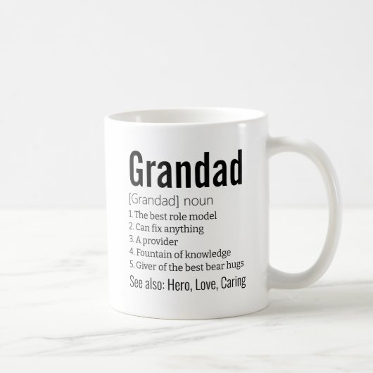 Mug Drôle cadeau de définition de grand-père pour le g (Droite)