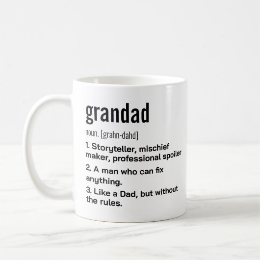 Mug Drôle cadeau de définition de grand-père pour le g (Gauche)