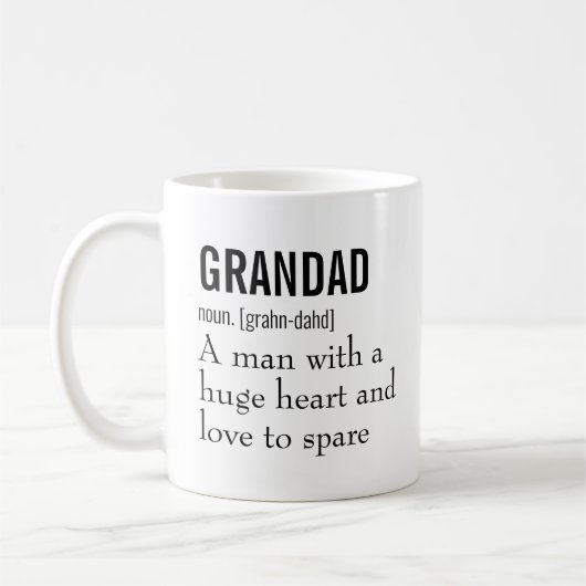 Mug Drôle cadeau de définition de grand-père pour le g (Gauche)