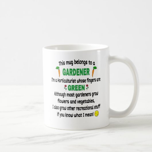Mug Drôle cadeau de Gardener (Droite)