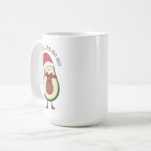 Mug Drôle cadeau de vacances Santa Hat Avocado (Devant gauche)