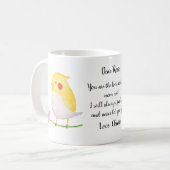 Mug Drôle cadeau pour le propriétaire du Cockatiel Nom (Devant gauche)