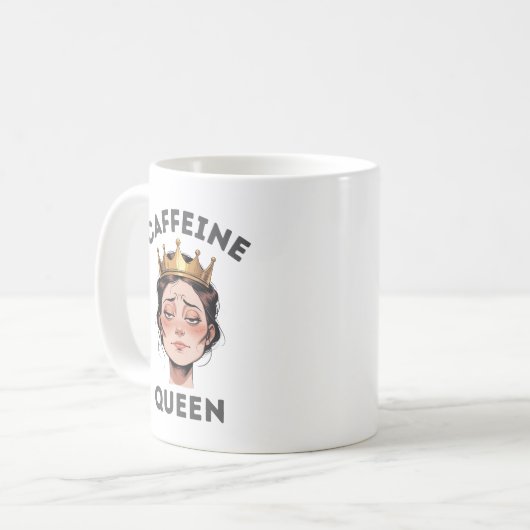 Mug Drôle cadeau pour les femmes - Fun Caffeine Queen (Devant gauche)