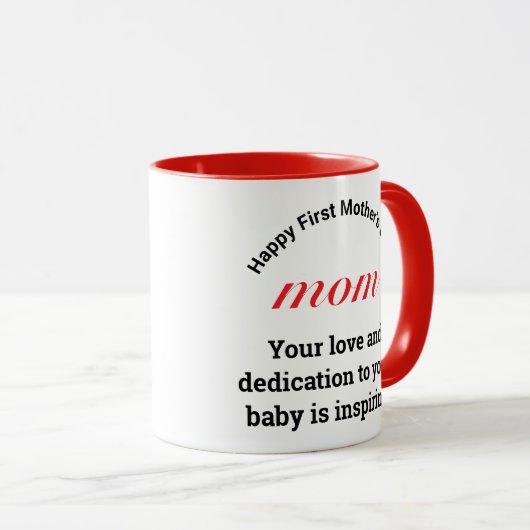 Mug Drôle cadeau pour Maman Typographie 1ère Fête des (Devant droit)