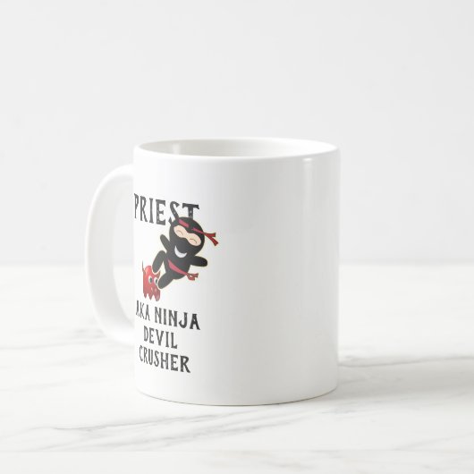 Mug Drôle cadeau prêtre AKA Ninja Devil Crusher (Devant gauche)