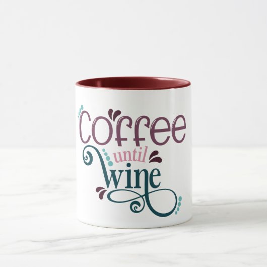 Mug Drôle café caféine jusqu'à vin plaisanter jeu cade (Centre)