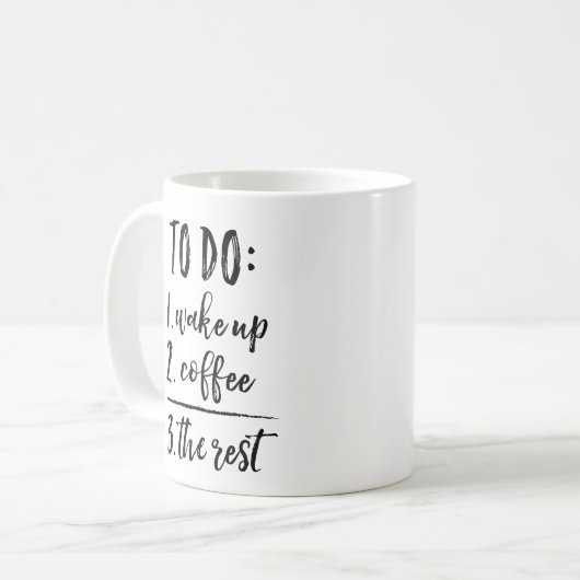 Mug Drôle café d'abord (Devant gauche)