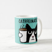 Mug Drôle café de chat Mug, CATFFEINÉ (Devant droit)