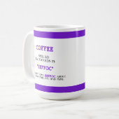 Mug Drôle café épelé vers l'arrière est Eeffoc Funny (Devant gauche)