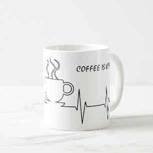Mug Drôle café est la vie EKG