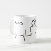 Mug Drôle café est la vie EKG (Devant gauche)