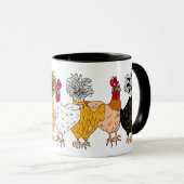 Mug Drôle café poulets (Devant droit)