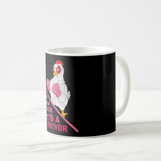 Mug Drôle Cancer du sein guerrière Survivor Fille Femm (Devant droit)