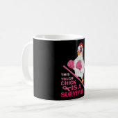 Mug Drôle Cancer du sein guerrière Survivor Fille Femm (Devant gauche)