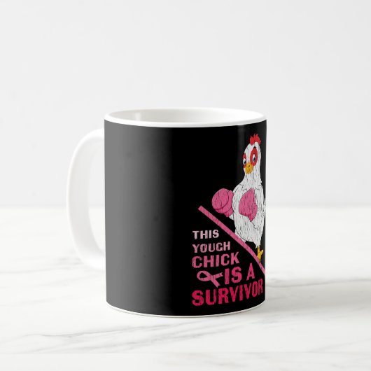 Mug Drôle Cancer du sein guerrière Survivor Fille Femm (Devant gauche)