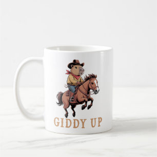 Mug Drôle Capybara Cowboy équitation Cheval Giddy Up