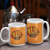 Mug Drôle, Caricature colorée Thanksgiving Turquie