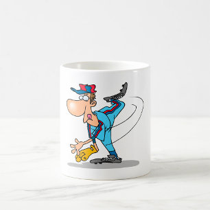Mug Drôle Caricature de baseball lanceur d'une balle r