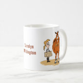 Mug Drôle Caricature De Graisse La Femme De Cheval Tra (Devant droit)