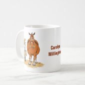 Mug Drôle Caricature De Graisse La Femme De Cheval Tra (Devant gauche)