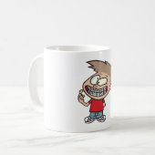 Mug Drôle Cartoon Boy avec Braces Smile (Devant gauche)