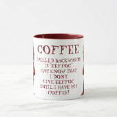 Mug Drôle Cartoon Café Chien épelé à l'envers (Centre)