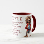 Mug Drôle Cartoon Café Chien épelé à l'envers (Devant droit)