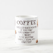 Mug Drôle Cartoon Café Chien épelé à l'envers (Centre)