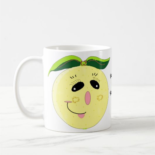 Mug Drôle Cartoon de pamplemousse (Gauche)