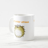 Mug Drôle Cartoon de Poisson-Poisson Stressé (Devant gauche)