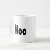 Mug Drôle Cartoon de vache noir et blanc (Devant gauche)