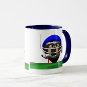 Mug Drôle Cartoon Football dans un casque (Devant droit)