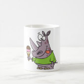 Mug Drôle Cartoon Rhino Manger de la crème glacée mign (Centre)