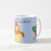 Mug Drôle Cartoon Rooster Carte de vacances de Pâques (Devant droit)