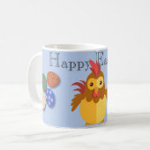 Mug Drôle Cartoon Rooster Carte de vacances de Pâques (Devant gauche)