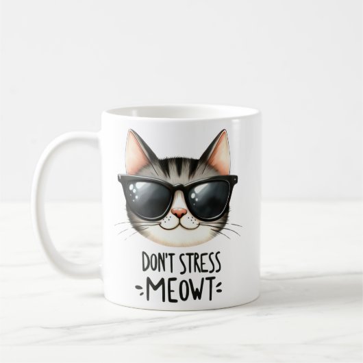 Mug Drôle Cat Sarcastique Citation Dessin (Gauche)