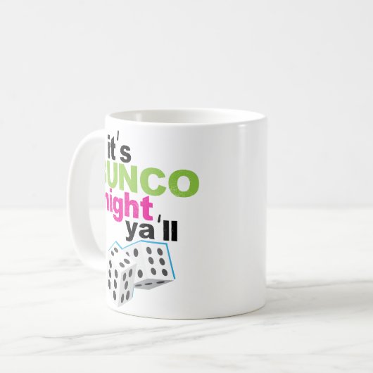 Mug Drôle c'est nuit de Bunco vous cadeau de matrices (Devant gauche)