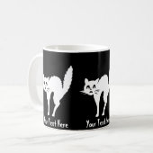Mug drôle chat blanc en colère avec arcade dos hallowe (Devant gauche)