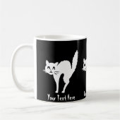 Mug drôle chat blanc en colère avec arcade dos hallowe (Gauche)