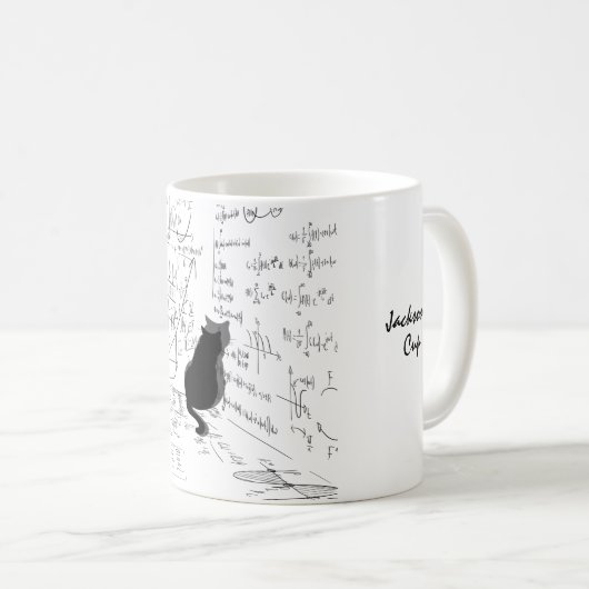 Mug Drôle Chat de Schrodinger en coin (Devant droit)