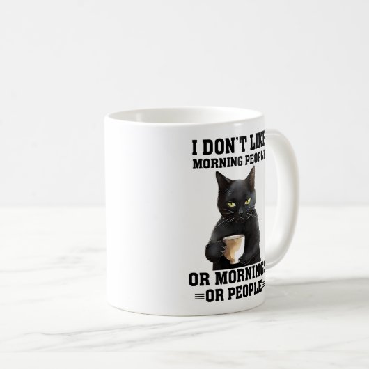 Mug Drôle Chat du Matin Dit (Devant droit)