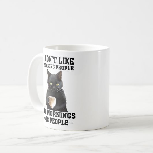 Mug Drôle Chat du Matin Dit (Devant gauche)
