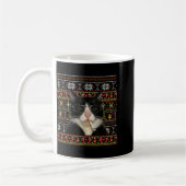 Mug Drôle Chat Fumeur Mème Noël Sweat Ugly Chat (Gauche)